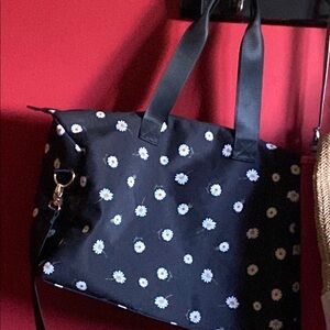 Alice Olivia  Black Daisy Tote Bag
